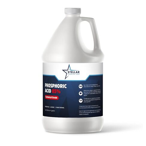 المواد الكيميائية النجمية - حمض الفوسفوريك 85٪ - الدرجة التقنية - 1 جالون - الاستخدامات: التحكم في درجة الحموضة وتعديلها، الأطعمة والمشروبات، عامل التنشيط، العناية الشخصية، الصيدلانية. in Kuwait