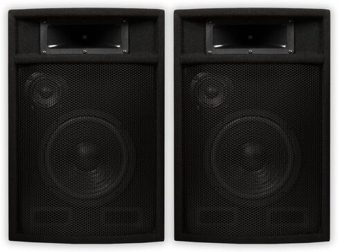 مكبرات صوت صوتية من Goldwood PA-380X مكبرات صوت DJ سلبية مقاس 8 بوصات PA Karaoke 3-Way Studio Home Audio، أسود (عبوة من قطعتين) in Saudi Arabia