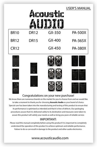 مكبرات صوت صوتية من Goldwood PA-380X مكبرات صوت DJ سلبية مقاس 8 بوصات PA Karaoke 3-Way Studio Home Audio، أسود (عبوة من قطعتين) in Saudi Arabia
