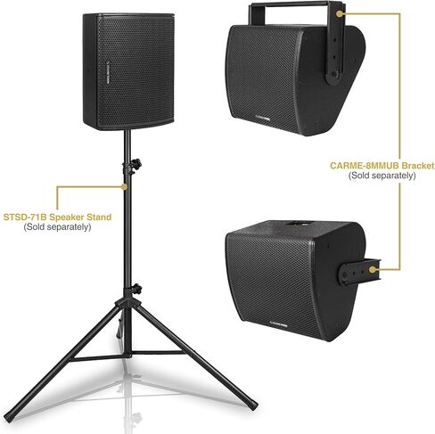 Sound Town CARME Series 8" Multipurpose Loudspeaker/Monitor with Coaxial Compression Driver, Birch Plywood for Installation, Live Sound, Karaoke, Bar, Church, Black (CARME-8MM) in Saudi Arabia