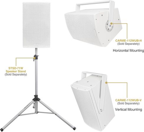Sound Town CARME Series 12" 700W 2-Way Professional PA DJ Speaker, White with Titanium Driver, Birch Plywood for Installation, Live Sound, Karaoke, Bar, Church (CARME-112WG3) in Saudi Arabia
