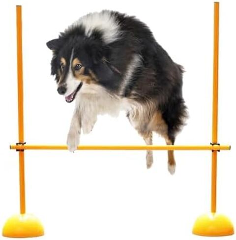 Portable Dog Agility Training Equipment/Horse Dog Jumping Hurdles, Adjustable Obstacle Hurdles with Base, Speed Agility Hurdles for Soccer(150cm(59"))") in Saudi Arabia