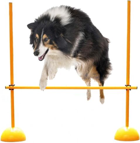 Portable Dog Agility Training Equipment/Horse Dog Jumping Hurdles, Adjustable Obstacle Hurdles with Base, Speed Agility Hurdles for Soccer(150cm(59"))") in Saudi Arabia