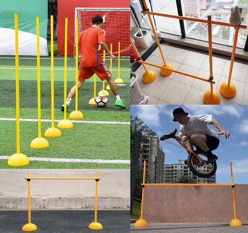 Portable Dog Agility Training Equipment/Horse Dog Jumping Hurdles, Adjustable Obstacle Hurdles with Base, Speed Agility Hurdles for Soccer(150cm(59"))") in Saudi Arabia