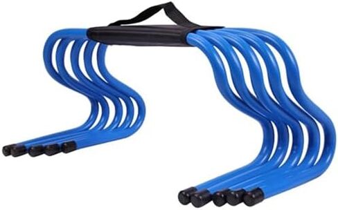 5 PCS Agility Hurdles Training Equipment, Indoor Outdoor Sports Practice Hurdles with Carry Strap, Track and Field Jumping Workout Obstacles (Color : Blue, Size : 23 in Saudi Arabia