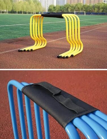 5 PCS Agility Hurdles Training Equipment, Indoor Outdoor Sports Practice Hurdles with Carry Strap, Track and Field Jumping Workout Obstacles (Color : Blue, Size : 23 in Saudi Arabia