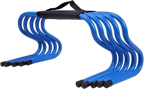 5 PCS Agility Hurdles Training Equipment, Indoor Outdoor Sports Practice Hurdles with Carry Strap, Track and Field Jumping Workout Obstacles (Color : Blue, Size : 23 in Saudi Arabia