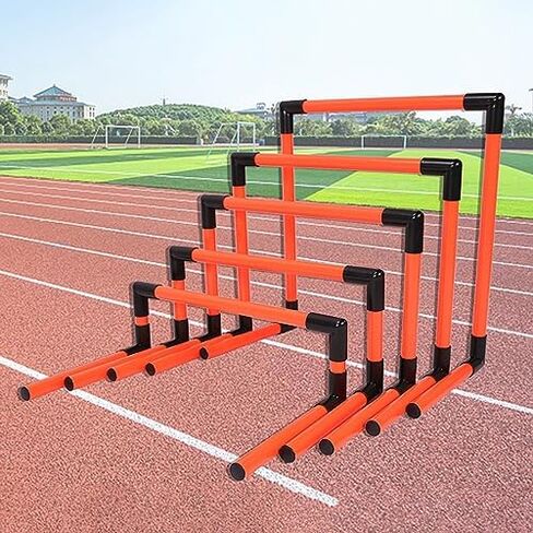 Set of 5 Soccer Training Hurdles, PVC Pipe Hurdles Equipment Easy to Assemble, Lightweight Speed Agility Practice Hurdles for Track and Field (Color : Red) in Saudi Arabia