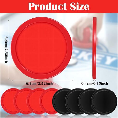 TIESOME 2.5 Inch Hockey Pucks, 8Pcs Professional Air Hockey Pucks for Air Hockey Table Compatible with Standard Pushers and Goals Hockeys Replacement Puck Parts Set Game Tables Accessories in Saudi Arabia