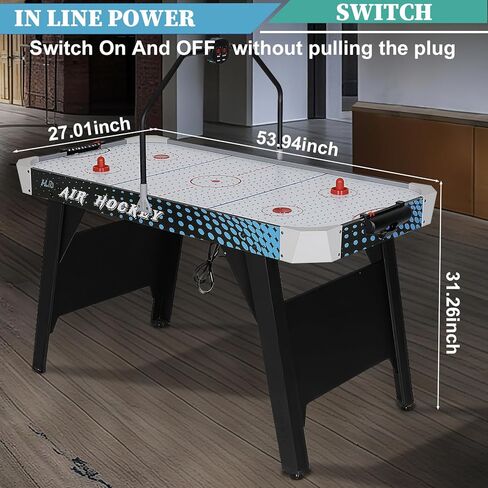 طاولة هوكي هوائية مقاس 54 بوصة مع تسجيل إلكتروني LED ومحرك قوي، طاولة ألعاب كبيرة لغرفة الألعاب، المنزل والمكتب، لعبة الهوكي للأطفال والكبار in Kuwait