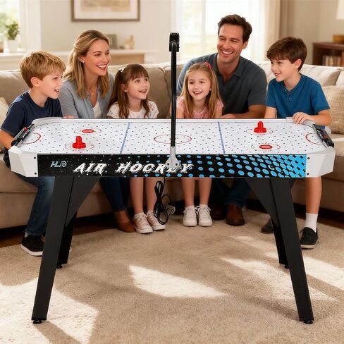 طاولة هوكي هوائية مقاس 54 بوصة مع تسجيل إلكتروني LED ومحرك قوي، طاولة ألعاب كبيرة لغرفة الألعاب، المنزل والمكتب، لعبة الهوكي للأطفال والكبار in Kuwait