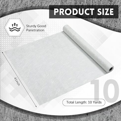 Fiberglass Chopped Strand Mat 1.5oz 40" x 360" Fiberglass Cloth Roll for Auto, Tank Lining, Large Repairs, Resin Compatible, 40 Inch Wide 10 Yards in Kuwait