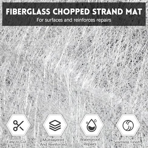 Fiberglass Chopped Strand Mat 1.5oz 40" x 360" Fiberglass Cloth Roll for Auto, Tank Lining, Large Repairs, Resin Compatible, 40 Inch Wide 10 Yards in Kuwait
