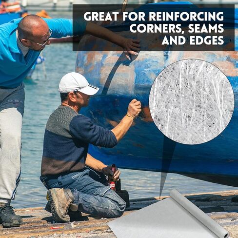 Fiberglass Chopped Strand Mat 1.5oz 40" x 360" Fiberglass Cloth Roll for Auto, Tank Lining, Large Repairs, Resin Compatible, 40 Inch Wide 10 Yards in Kuwait