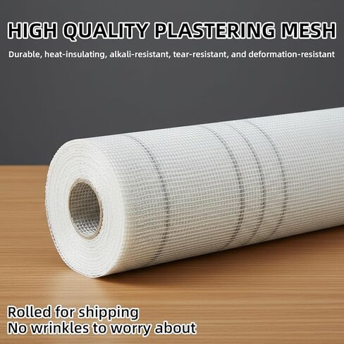 3.2 x 164 ft Fiberglass Mesh Roll White Plastering Mesh Enhanced Strength and Stability for Wall Crack Interior Exterior Wall Construction and Ceilings Seam Repair Reinforcement in Saudi Arabia