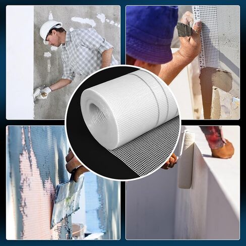 3.2 x 164 ft Fiberglass Mesh Roll White Plastering Mesh Enhanced Strength and Stability for Wall Crack Interior Exterior Wall Construction and Ceilings Seam Repair Reinforcement in Saudi Arabia