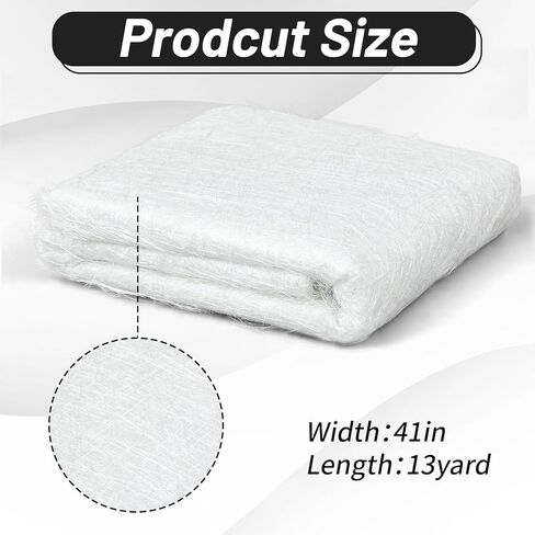 13 Yards x 41" Fiberglass Mat, Fiberglass Chopped Strand Mat, Strong Repair Function- Suit for Molding Automotive Boats Surfaces and Reinforces Repairs in Kuwait