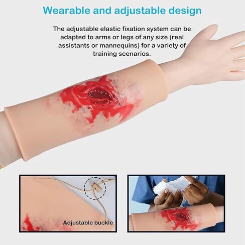 Wearable Simulated Wound Skin Model, Wound Packing Trainer Kit, Reusable Trauma Wound Simulation Module, for Medical Courses, Hemostasis First Aid Practice in Saudi Arabia
