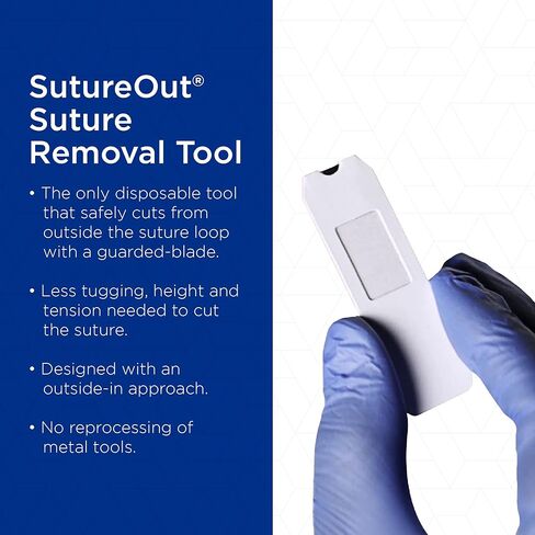 Bionix - SutureOut | Sterile Single-Use Suture Removal Tool with Guarded Blade & Adhesive Pad for Easy, Stitch Removal (50 Count) in Kuwait