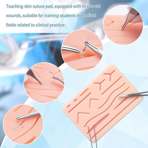 مجموعة أدوات تدريب الخياطة للطلاب - مجموعة أدوات تدريب قابلة لإعادة الاستخدام مكونة من 21 قطعة مع وسادات تدريب in Kuwait