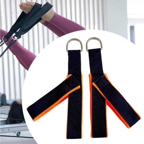 2Pcs Pilates Straps, Reformer Straps Yoga Straps Fitness Straps for Women Workout, Orange in Kuwait
