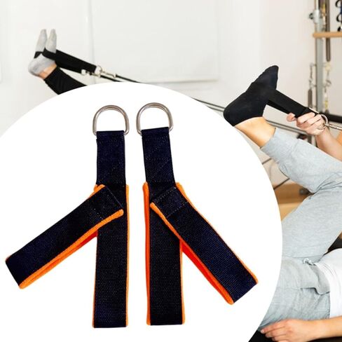 2Pcs Pilates Straps, Reformer Straps Yoga Straps Fitness Straps for Women Workout, Orange in Kuwait
