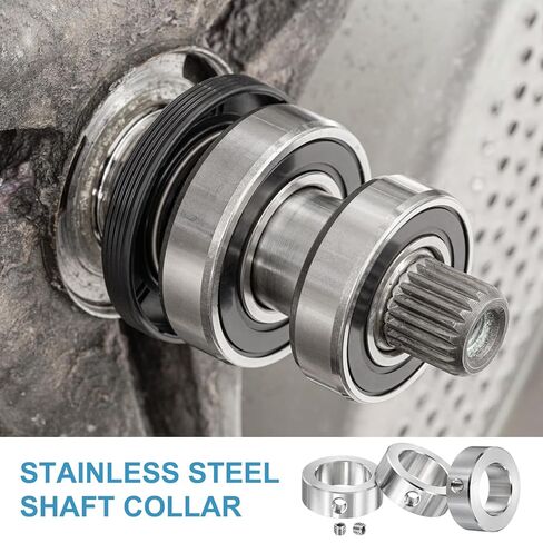 MECCANIXITY 4pcs Stainless Steel Shaft Collar, 14mm(9/16") ID 25mm(1") OD 12mm(1/2") Thickness Single Hole Bore Shaft Locking Collars for Gearbox Assemblies, Machine Tools in Kuwait