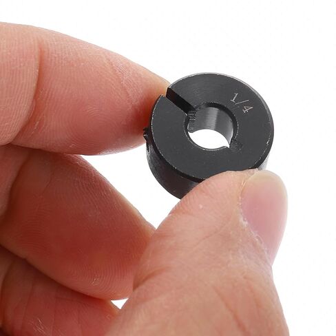 uxcell 16pcs Single Split Shaft Collar 1/4" Bore One-Piece Clamping Collar, 11/16" OD, 5/16" Thickness, Black Oxide Steel Set Screw Lock Collar Clamp in Kuwait