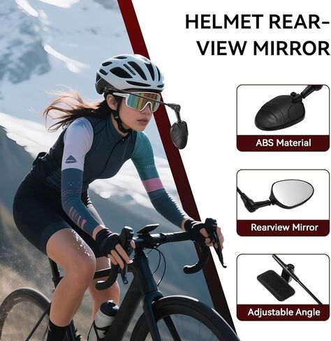 2 PCS Bike Helmet Mirror, Adjustable Handlebar View Mirror Lightweight Cycling Rear View Mountain Road Bike Helmet Rearview for Cycling in Saudi Arabia