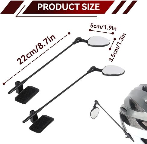 2 PCS Bike Helmet Mirror, Adjustable Handlebar View Mirror Lightweight Cycling Rear View Mountain Road Bike Helmet Rearview for Cycling in Saudi Arabia