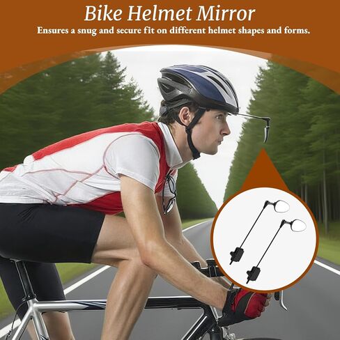 2 PCS Bike Helmet Mirror, Adjustable Handlebar View Mirror Lightweight Cycling Rear View Mountain Road Bike Helmet Rearview for Cycling in Saudi Arabia