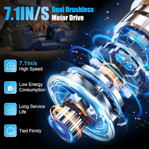 أداة الربط الكهربائية SWANSOFT، ماكينة ربط كهربائية أوتوماتيكية 18 فولت 2 × 4 أمبير تعمل بالبطارية لأداة ربط كهربائية بأشرطة PP/PET مقاس 0.51 بوصة - 0.63 بوصة، مع علبة بلاستيكية in Kuwait