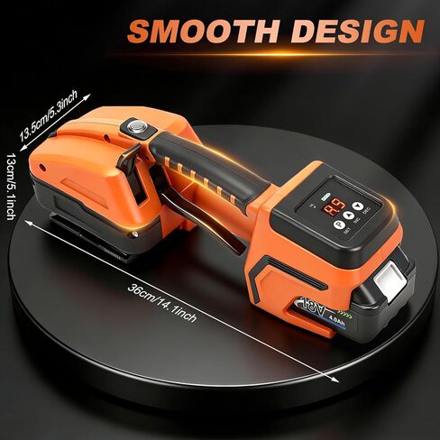 آلة الربط الكهربائية مع شاشة LCD، مكبس البالات المحمول لـ 1/2-5/8 في أشرطة PP PET 2 × 4000 مللي أمبير في الساعة صندوق ربط أوتوماتيكي يعمل بالبطارية (مع قفازات ونظارات واقية) in Kuwait