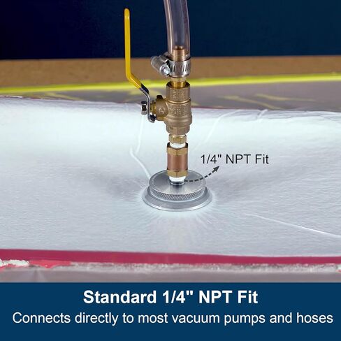 موصل تعبئة الفراغ، منفذ فراغ بقفل ملتوي مانع للتسرب لألياف الكربون والألياف الزجاجية، 1/4 بوصة NPT، 6061 ألومنيوم in Kuwait