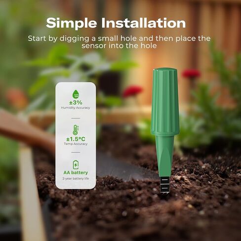 THIRDREALITY Smart Soil Moisture Sensor Gen2 3Pack,Zigbee hub Needed, nhanced Signal Stability,Capacitive Moisture Monitoring,Garden Planting, Compatible with Hubitat,SmartThings,Home Assistant,Homey in Saudi Arabia
