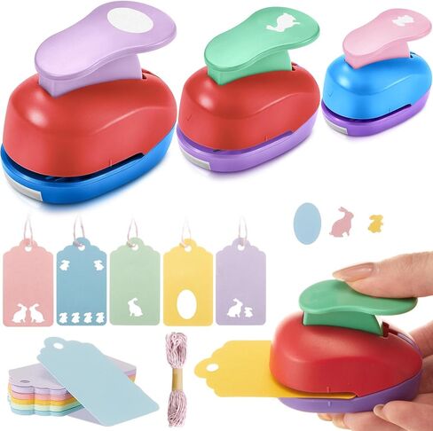 53 PCS Heart Paper Punch Set 3 PCS HEART HOLE PUNCH 50 PCS علامات هدايا الورق الأحمر والوردي مع اللكمات ذات العلامة 10 متر لسلسلة الحرف اليدوية DIY in Kuwait