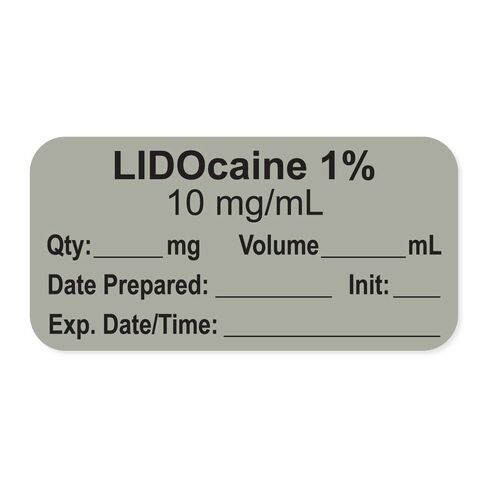 PDC Healthcare LAN-2-11D10 ملصق التخدير مع Exp. التاريخ والوقت والأولي، ورق، دائم، "ليدوكائين 0.01 10 مجم/مل"، 1 بوصة أساسية، 1-1/2 بوصة × 3/4 بوصة، 500 لكل لفة، رمادي (عبوة من 500) in Saudi Arabia