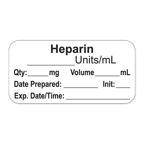 PDC Healthcare LAN-2-10U "وحدات الهيبارين/مل" ملصق ورقي للتخدير الدائم مع تاريخ انتهاء الصلاحية والبدء، 1 بوصة أساسية، مقاس 1-1/2 بوصة × 3/4 بوصة، أبيض، حزمة من 500 قطعة، in Saudi Arabia