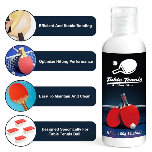غراء تنس الطاولة 200 مل، مناسب لتجميع تصميم مطاطي إسفنجي مرن لتنس الطاولة، ثماني فرش إسفنجية لسهولة استبدال مطاط المضرب in Kuwait