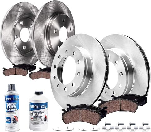 Detroit Axle - 10pc Brake Kit for 2013 2014 2015 2016 Hyundai Santa Fe XL, Disc Brake Rotors Ceramic Brakes Pads Replacement : 12.60" inch Front and 11.89" inch Rear Rotor in Saudi Arabia