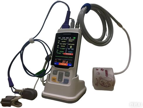 Handheld Veterinary Monitor, Digital Blood Pressure, Temperature and Heart Rate Monitor with LCD Display uitable for Nursing Pets of Various Weights, Such as Dogs, Cats, Rabbits in Saudi Arabia
