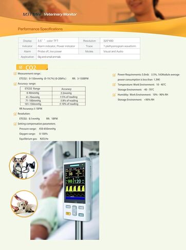 Handheld Veterinary Monitor, Digital Blood Pressure, Temperature and Heart Rate Monitor with LCD Display uitable for Nursing Pets of Various Weights, Such as Dogs, Cats, Rabbits in Saudi Arabia
