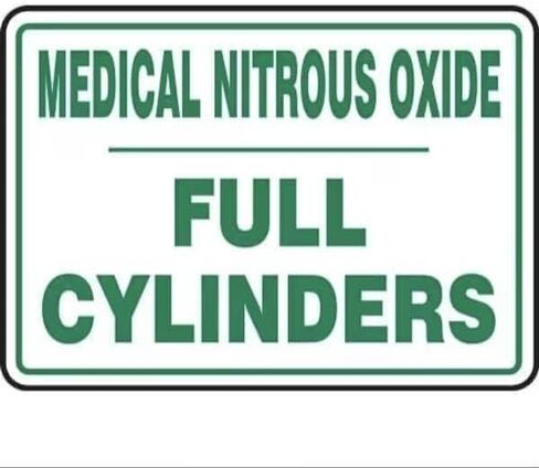 CYLINDER SIGN MEDICAL NITROUS OXIDE, Mfr: MCPG557VS-A in Saudi Arabia