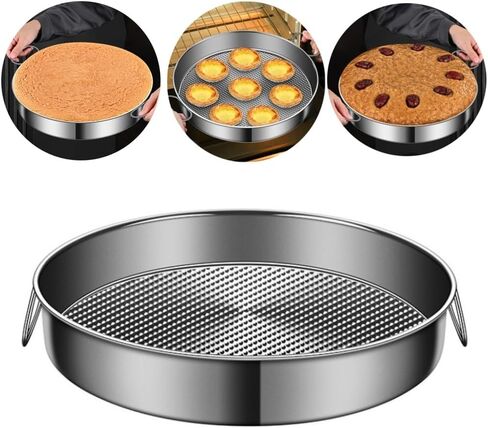 من أجل صينية خبز مستديرة من الفولاذ المقاوم للصدأ مقاس 24-32 سم، صينية غير قابلة للطهي بالبخار، تشيز كيك، كيش، طبق بيتزا عميق، آمن في الفرن in Kuwait
