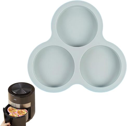 مقلاة هوائية من السيليكون لمقلاة البيض، قابلة لإعادة الاستخدام، كعك البيض غير المخبوز، برجر، 3 تجاويف للإفطار، مقلاة هوائية للفرن في الميكروويف، 9 بوصة، وردي in Kuwait