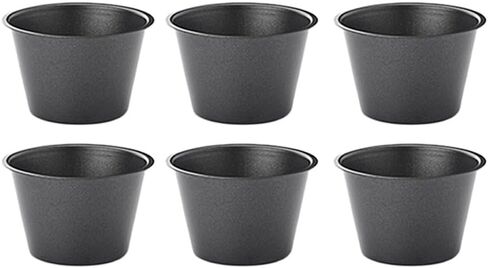 صينية مافن على شكل كوب بودنغ، 6 عبوات من الفولاذ غير الكربوني للكعك والكعك والكعك والفطائر والبودنغ في المقلاة الهوائية، 100 مل 200 مل in Kuwait