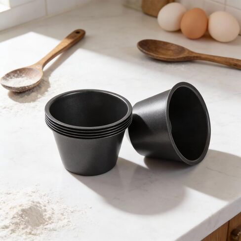 صينية مافن على شكل كوب بودنغ، 6 عبوات من الفولاذ غير الكربوني للكعك والكعك والكعك والفطائر والبودنغ في المقلاة الهوائية، 100 مل 200 مل in Kuwait