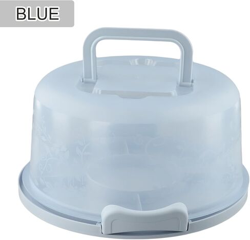 for Round Cake Carrier with Lid and Handle, 10"" x 5.3"" Storage Container 8"" Cake, Clear Dome with Snap Locks, for PP Material, Transport, Party, Picnic, White in Kuwait