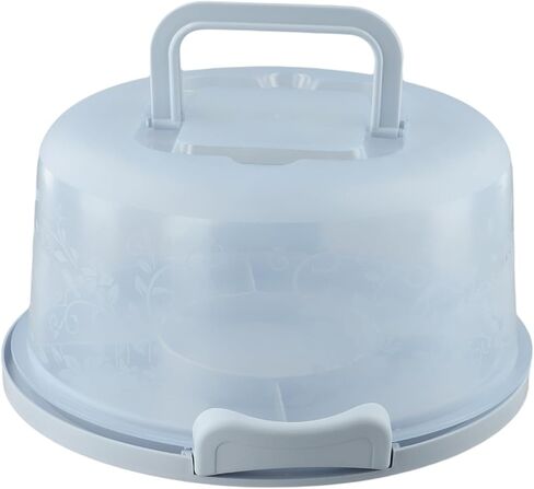 for Round Cake Carrier with Lid and Handle, 10"" x 5.3"" Storage Container 8"" Cake, Clear Dome with Snap Locks, for PP Material, Transport, Party, Picnic, White in Kuwait
