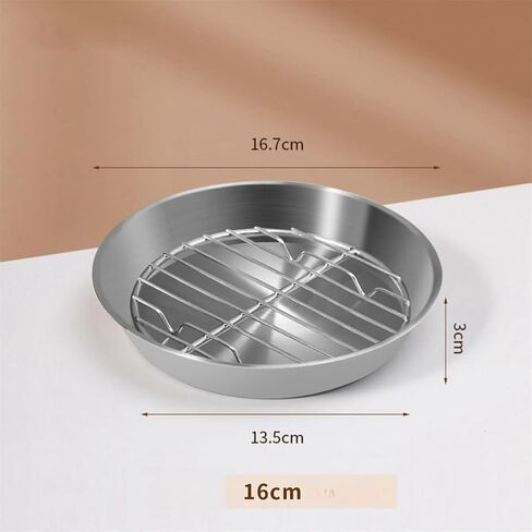 for Stainless Steel for Round Baking Pan with Cooling Rack Roasting Turkey, Cake, BBQ Dishwasher Safe, Rust Resistant, Multi-Purpose Kitchen Tray, 24.7x24.7x3.5cm in Kuwait